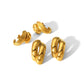 Irregular Double Earrings [304 Stainless Steel, 18K Gold Plated]