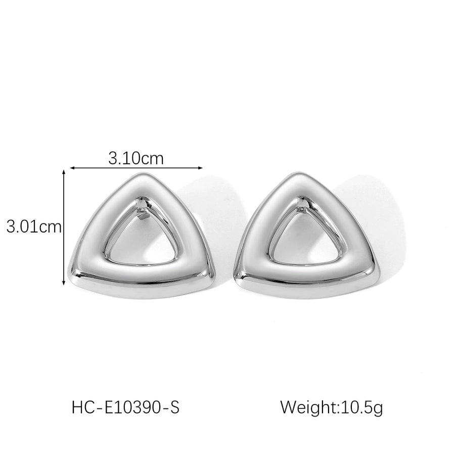 Triangle Earrings [304 Stainless Steel,18K Gold Plated]