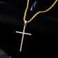 Rhinestone Zircon Cross [304 Stainless Steel,Copper]