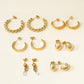 Random Style Earrings Sets [304 Stainless Steel, 14K Gold Plated]