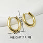 Round Oval Circle Earrings [304 Stainless Steel,18K Gold Plated]