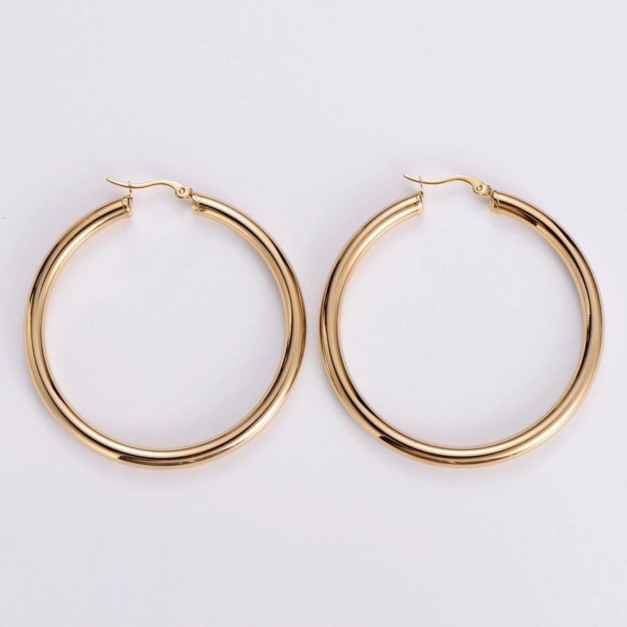 Hoop Earrings [304 Stainless Steel,18K Gold Plated]