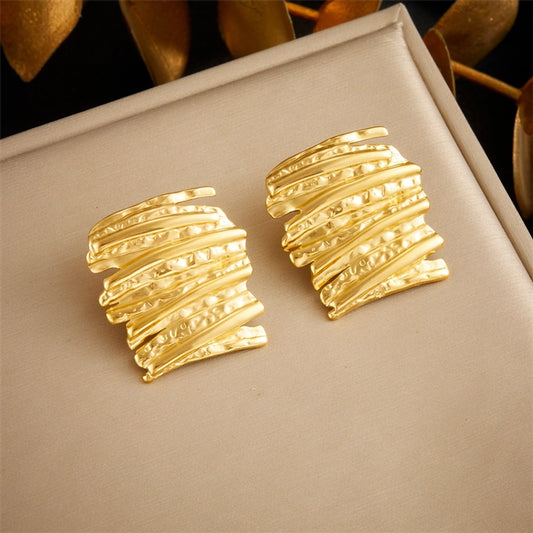 Irregular Solid Color Earrings [304 Stainless Steel, 18K Gold Plated]