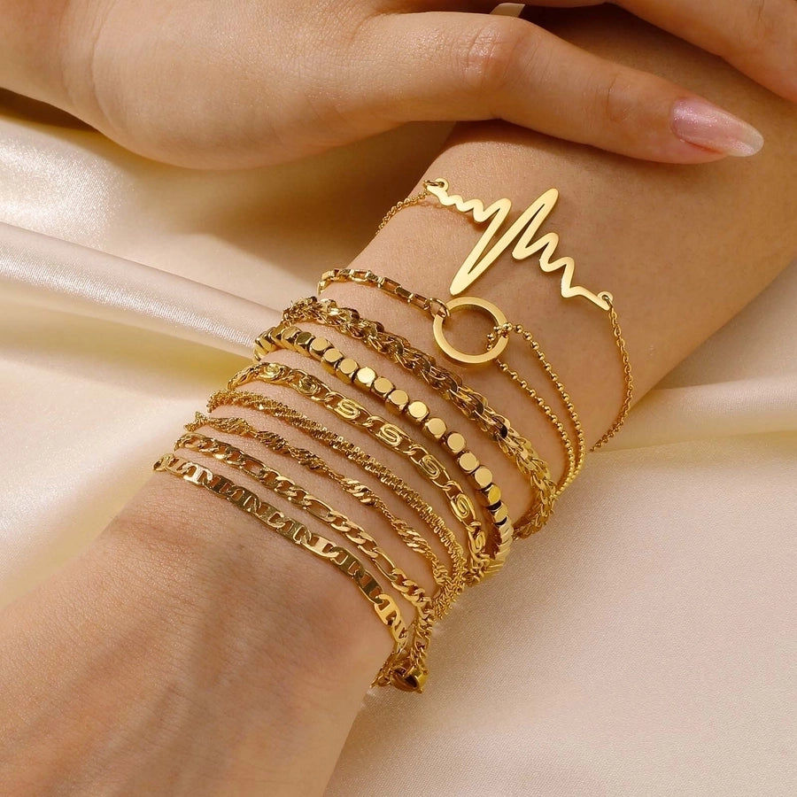 Mix Chain Bracelet [201 Stainless Steel, 18K Gold Plated]