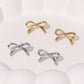 Bow Knot Earrings [304 Stainless Steel,18K Gold Plated]