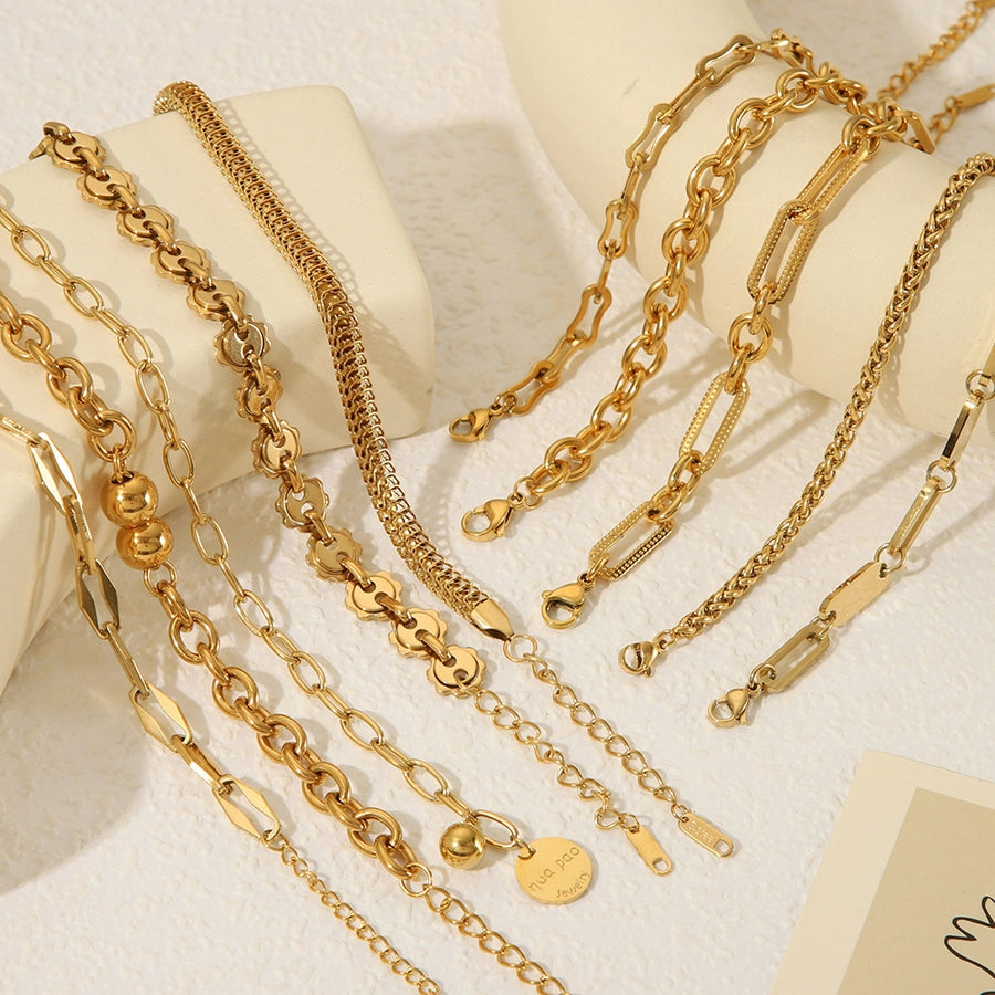 Gold Chain Bracelets [304 Stainless Steel,18K Gold Plated]