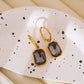 Square Inlay Zircon Drop Earrings [304 Stainless Steel]