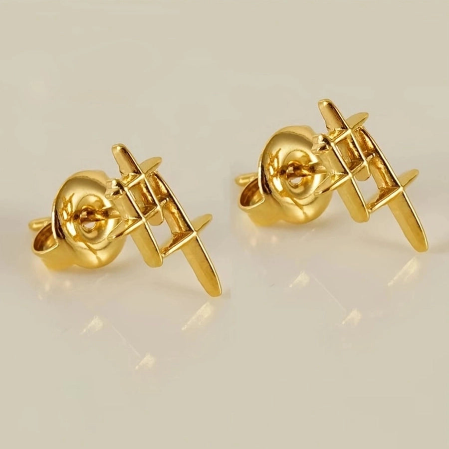 Golden Love Heart/Cloud/Airplane/Mouth Shape Statings [Acero inoxidable]