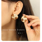 French Style Flower Resin Earrings [304 Stainless Steel,18K Gold Plated]