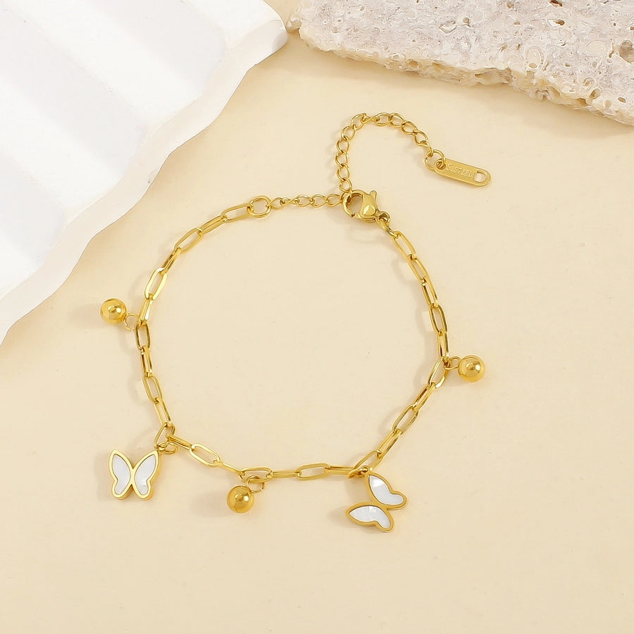 Schmetterlingsschalenarmband [304 Edelstahl, 18K Gold plattiert]