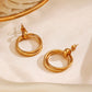 Round Drop Earrings [304 Stainless Steel,18K Gold Plated]