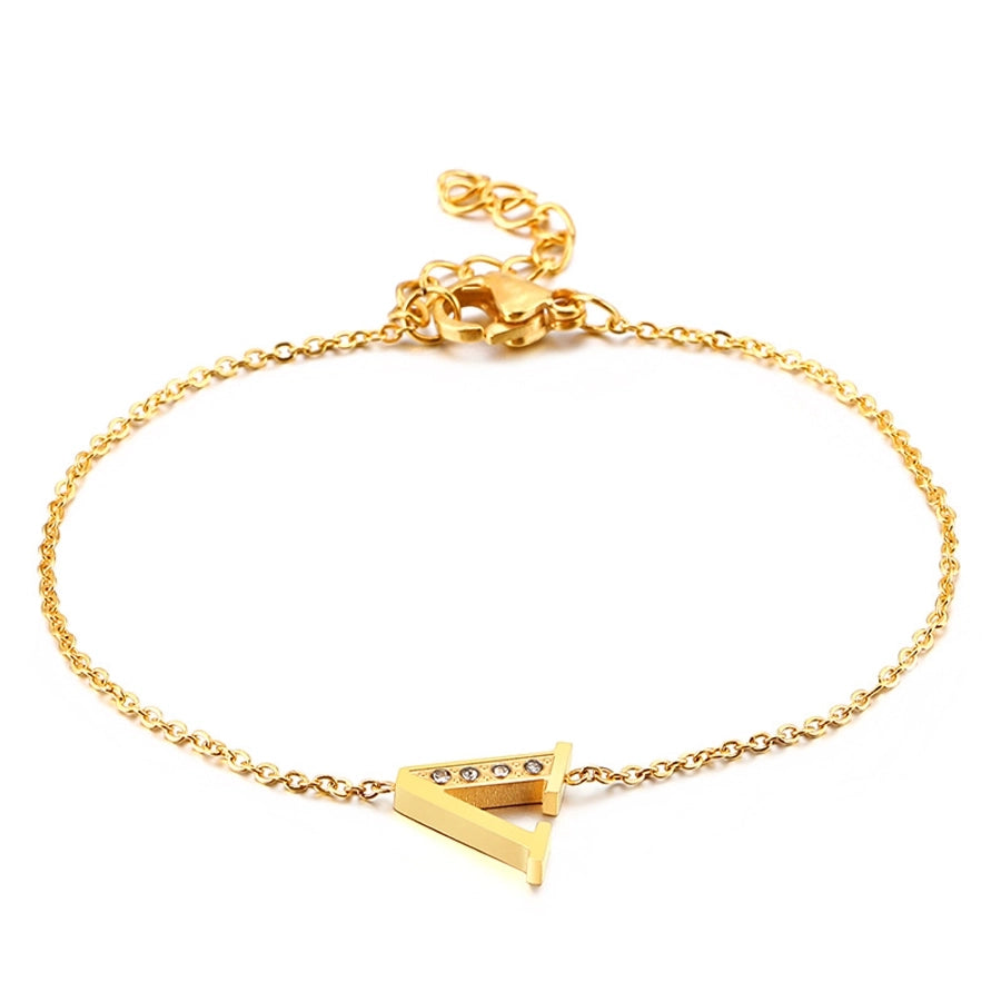 Letter Bracelets [304 Stainless Steel,18K Gold Plated]