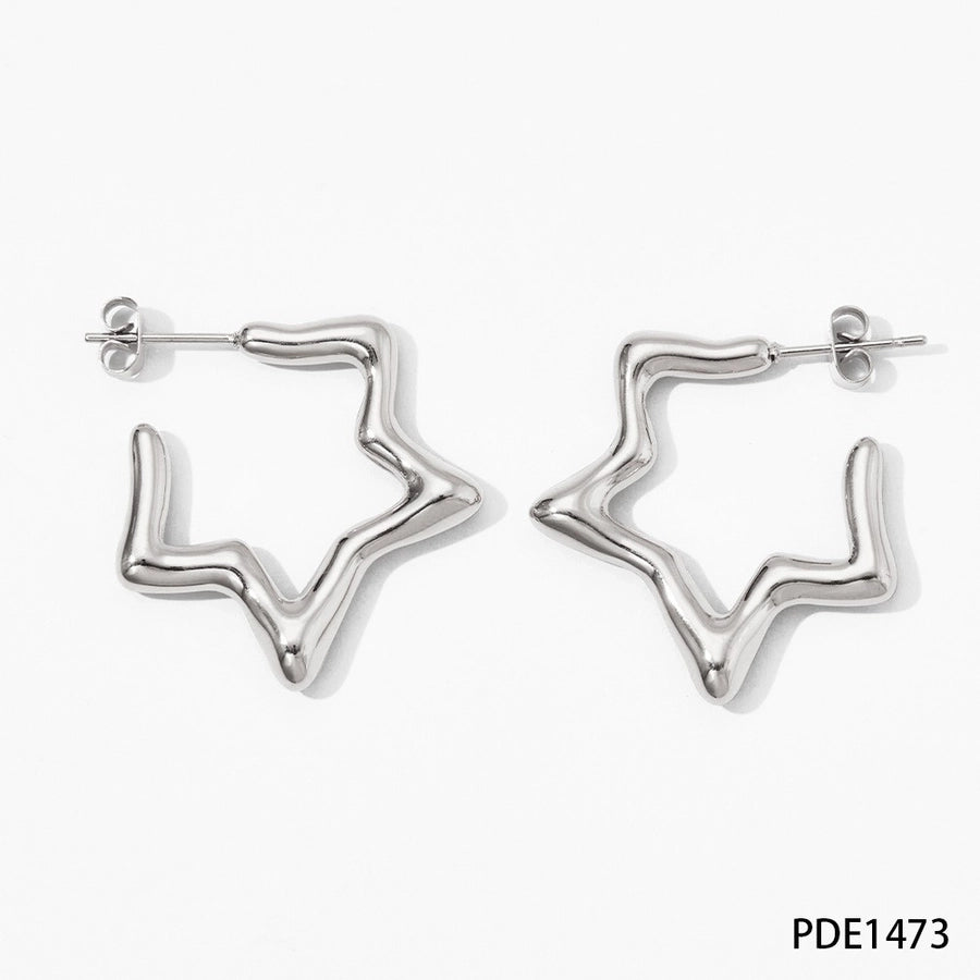 Pendientes de estrellas [304 acero inoxidable, 16k dorado chapado]