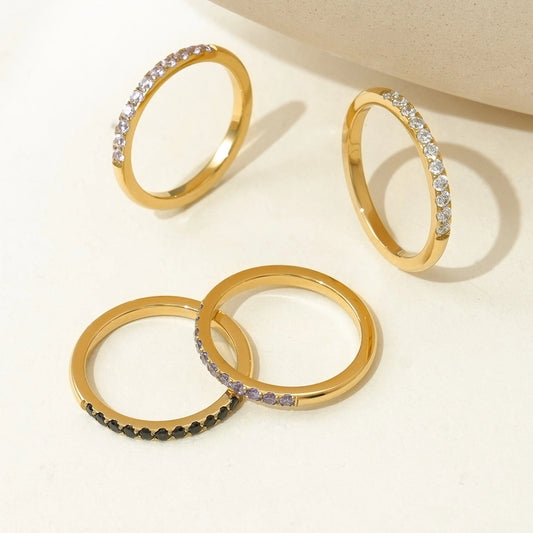 Strassstandring [304 Edelstahl, 14K Gold plattiert]