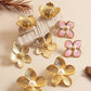 Mix Flower Earrings [304 Stainless Steel,18K Gold Plated]