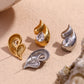 Conch Rhinestone Earrings [304 Stainless Steel,18K Gold Plated]