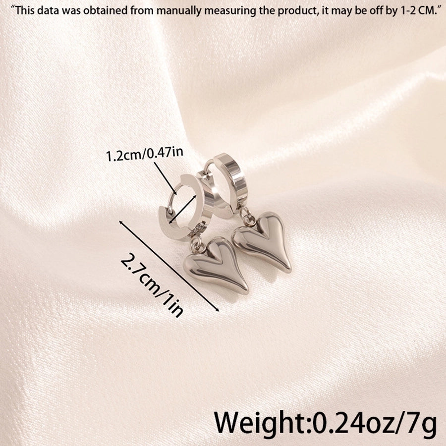 Luxurious Heart Shape Drop Earrings [304 Stainless Steel,18K Gold Plated]