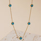 Retro Round Plastic Turquoise Jewelry Set [304 Stainless Steel, 18K Gold Plated]