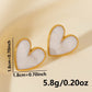 Heart Shape Black White Earrings [304 Stainless Steel]