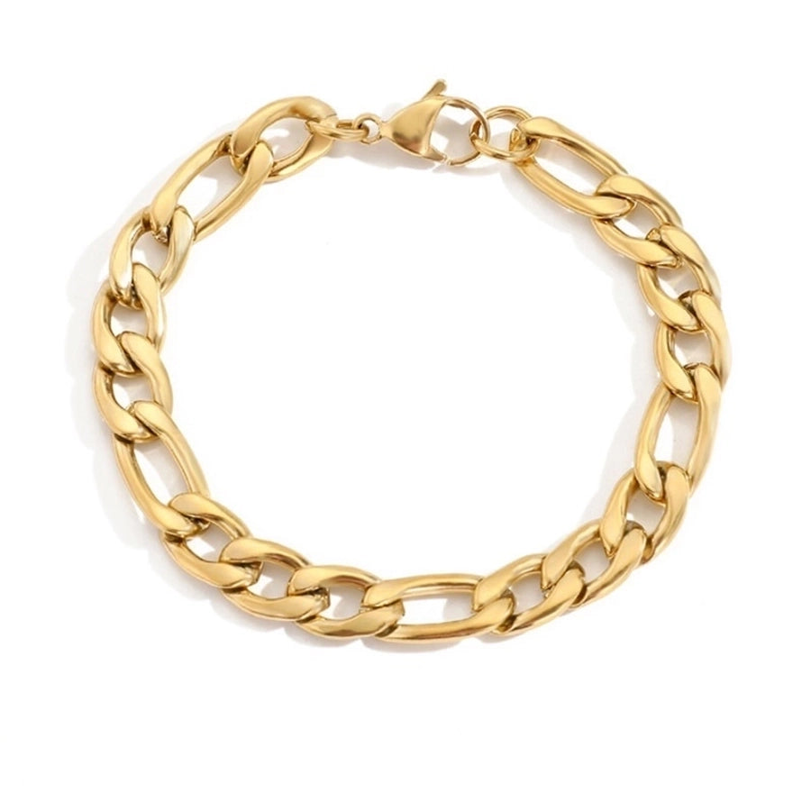 Bracciale a catena Figaro [acciaio inossidabile, oro 14K placcato]