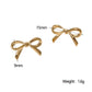 Bow Knot Earrings [304 Stainless Steel,18K Gold Plated]