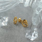 Double Heart Shape Zircon Earrings [304 Stainless Steel,14K Gold Plated]