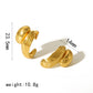 Irregular Double Earrings [304 Stainless Steel, 18K Gold Plated]