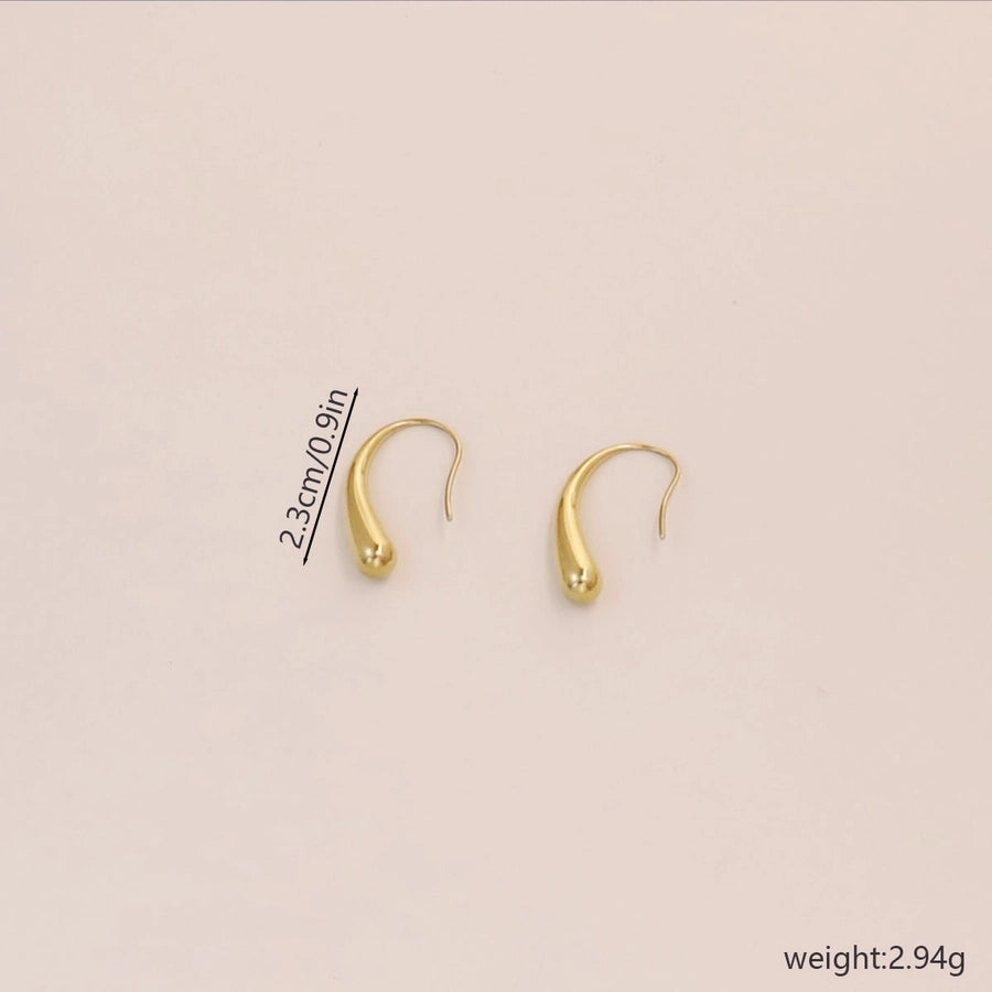 Gold Hook Earrings [304 Stainless Steel,18K Gold Plated]