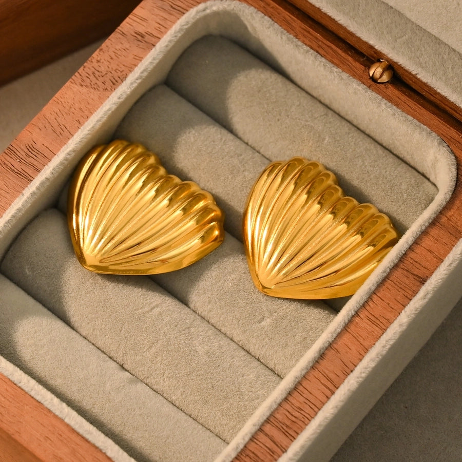 Geometric Heart Shape Mix Earrings [304 Stainless Steel,18K Gold Plated]