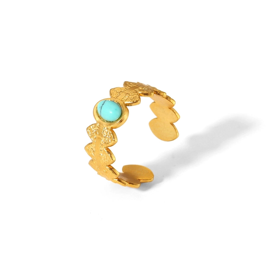 Circle Turquoise Ring [304 Stainless Steel 18K Gold Plated]