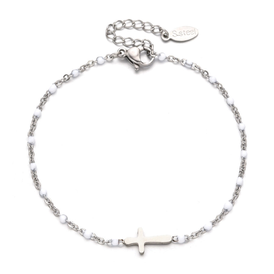 Enamel Cross Bracelet [Stainless Steel]