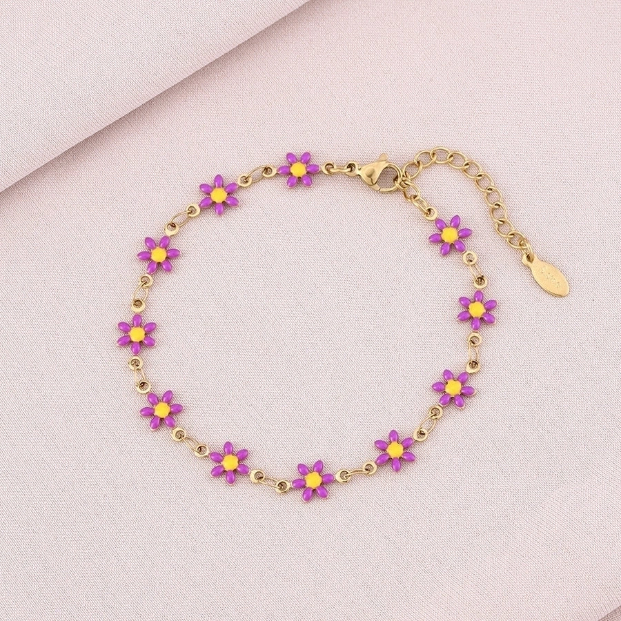 Basic Flower Bracelet [304 Stainless Steel,18K Gold Plated]