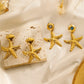 Starfish Drop Earrings [304 Stainless Steel,18K Gold Plated]