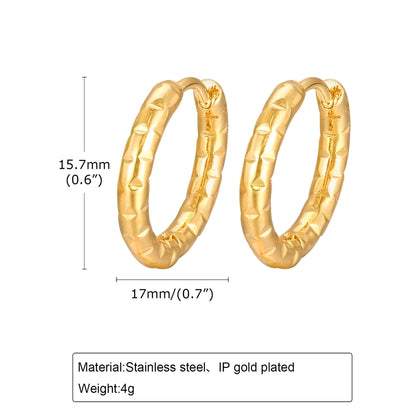 Color Block Solid Color Hoop Earrings [201 Stainless Steel,18K Gold Plated]