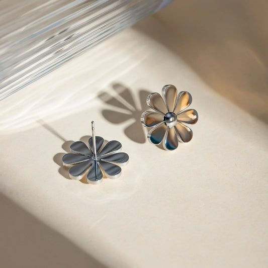 Boucles d'oreilles de petite marguerite [304 en acier inoxydable]