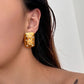 Square Zircon Drop Earrings [304 Stainless Steel,18K Gold Plated]