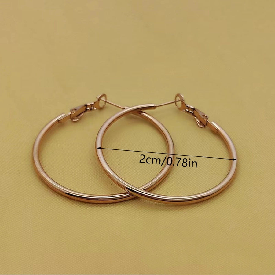 Classic Style Round Hoop Earrings [304 Stainless Steel,18K Gold Plated]