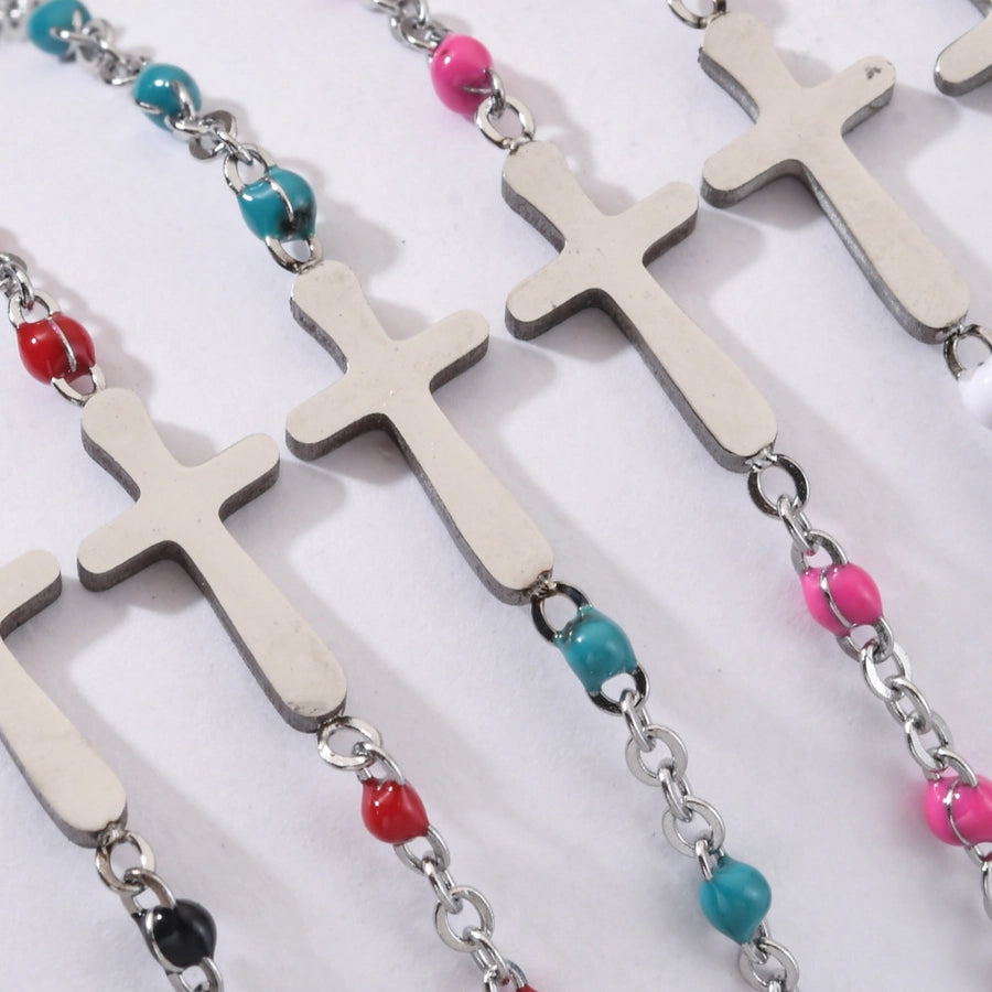 Enamel Cross Bracelet [Stainless Steel]