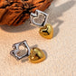 Lips Heart Drop Earrings [304 Stainless Steel,18K Gold Plated]