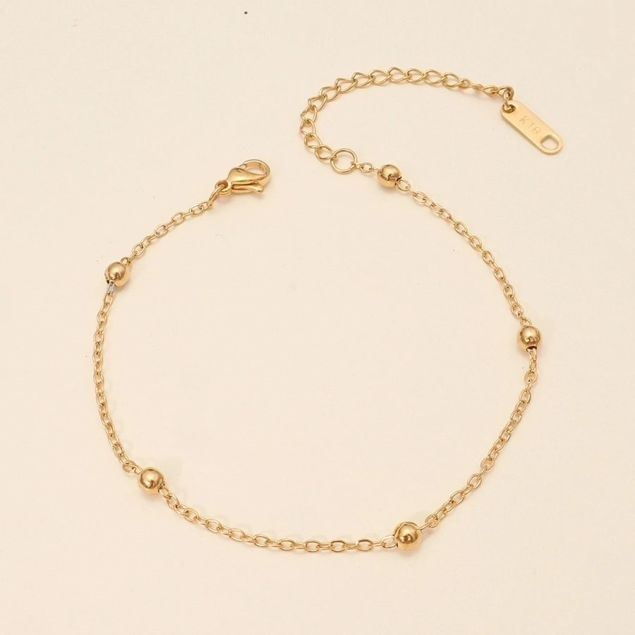 Pulseiras de corrente [316L de aço inoxidável, peito de ouro de 18k]