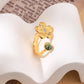 Natural Stone Zircon Ring [304 Stainless Steel 18K Gold Plated]