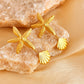 Starfish Shell Drop Earrings [304 Stainless Steel]