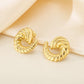 Vintage Style Horn Pattern Earrings [304 Stainless Steel, 18K Gold Plated]