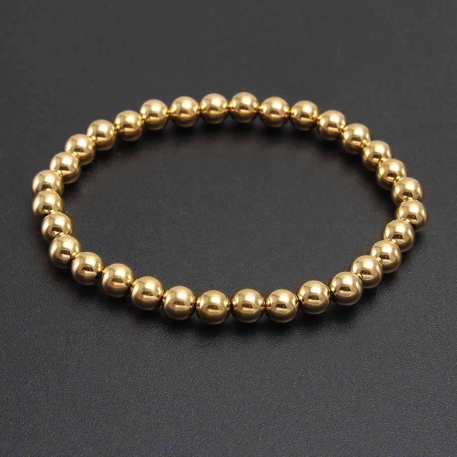 Round Beads Elastic Bracelet [304 Stainless Steel