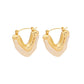 Geometric V-Shaped Earrings Temperament Resin Stainless Steel Studs