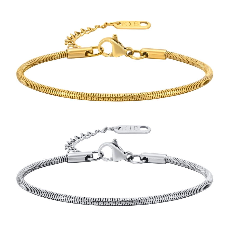 Thin Chain Bracelets [201 Stainless Steel, 18K Gold Plated]