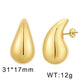 Water Droplets Ear Studs [Stainless Steel,18K Gold Plated]