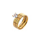 Ring Zircon Band Gold [304 en acier inoxydable 14k plaqués en or]