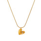 Heart Shape Zircon Necklace [304 Stainless Steel 18K Gold Plated]