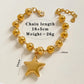 Nordic Style Star Heart Beaded Bracelets/Necklace [304 Stainless Steel,16K Gold Plated]